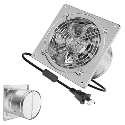 HYZHANHONG Estrattore d'Aria in Acciaio Inox, Ventilatore di Scarico ad Alto Flusso d'Aria da 10 Pollici, Ventola Industriale/Commerciale da Parete da 100W, silenziosa