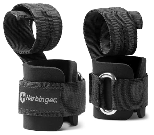 Harbinger 360531 Big Grip No-Slip Nylon Lifting Straps with DuraGrip (Pair), Pro, Black, 11.5 inches
