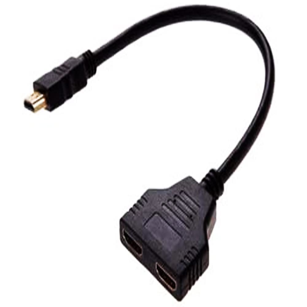 AMS All Mobile Solution AMS HDMI Splitter Cable 1m,HDMI Cable 1 in 2 Out 4K,HDMI Splitter for Dual Monitors Compatible with Projectors,PS3,DVD Players,HDTV,LCD,satellite boxes,(Black)(AMS-CBL-0041)