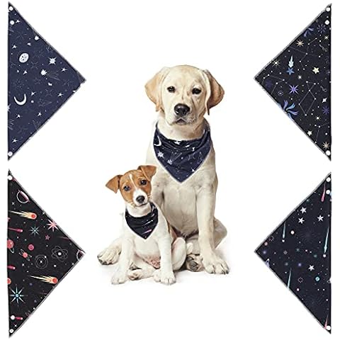Verstellbare Hunde Dreiecks Halstuch - 4 Stück Waschbar Halstücher Bandana Weiche Baumwolle Kopftuch Cover