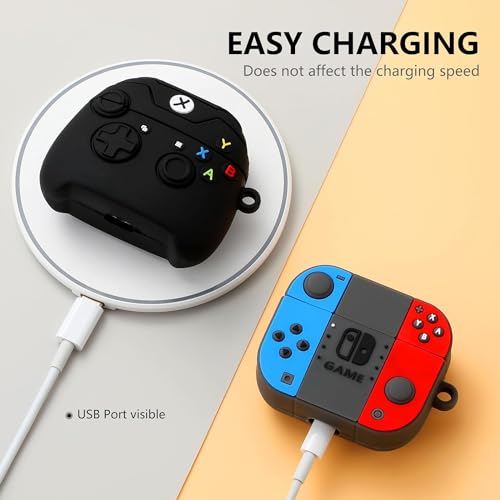 Image of [2Pack] Gedicht for Airpods 3rd Generation Case, Cute AirPods 3 Cartoon Character Case,Unique Design Funny Fun Kawaii 3D Cartoon Characters Silicone AirPods 3 Case for Men Women,Games Console