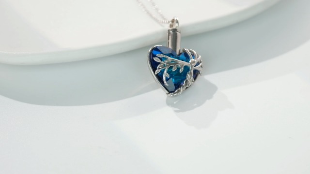 Collar Urna De Ópalo Para Cenizas - Plata De Ley 925 - Joyería Conmemorativa Para Recordar A Seres Queridos
