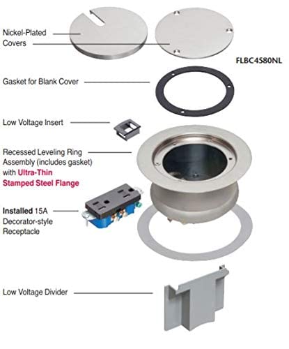 Arlington Flbc4580 Recessed Power And Data Round Floor Box For Existing Or New Concrete Floor Boxes (Fits In Most 4.5" Inside Diameter Round Pvc Concrete Floor Boxes) (Nickel) #TOP2