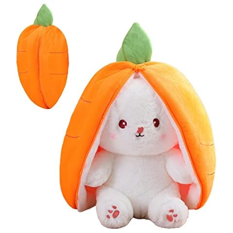 Cojín de peluche Voiakiu escondite de conejo y zanahoria Cover