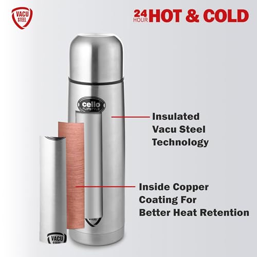 CELLO Flipstyle 1000 ml Silver Water Bottle - Image 3
