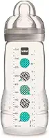 MAM Baby 1 Mamadeira Easy Active 330ml Com Formato Ergonômico e Fácil de Segurar para Crianças 4+ Meses com Bico de Silicone Skinsoft, Neutra