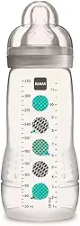 MAM Baby 1 Mamadeira Easy Active 330ml Com Formato Ergonômico e Fácil de Segurar para Crianças 4+ Meses com Bico de Silicone Skinsoft, Neutra