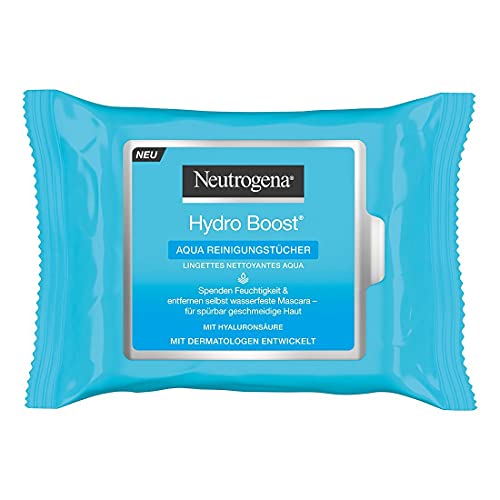 Neutrogena Hydro Boost Aqua Reinigungstücher / Mit Neutrogena Reinigungstechnologie, Hyaluronsäure und Feuchtigkeitspflege /1stück 25 tücher