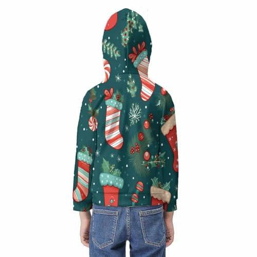 Pull de Noël 3D pour enfant le cadeau idéal avec capuche et poches - 6