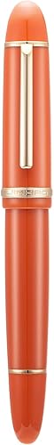 Jinhao X159 - Pluma estilográfica de acrílico naranja, tamaño 8, punta media, borde dorado, diseño clásico, bolígrafo de escritura suave con disponible en Yaxa El Salvador