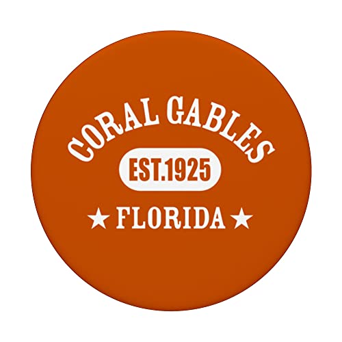 CORAL GABLES FL Classic Athletic Design PopSockets Swappable PopGrip, Black - Image 3
