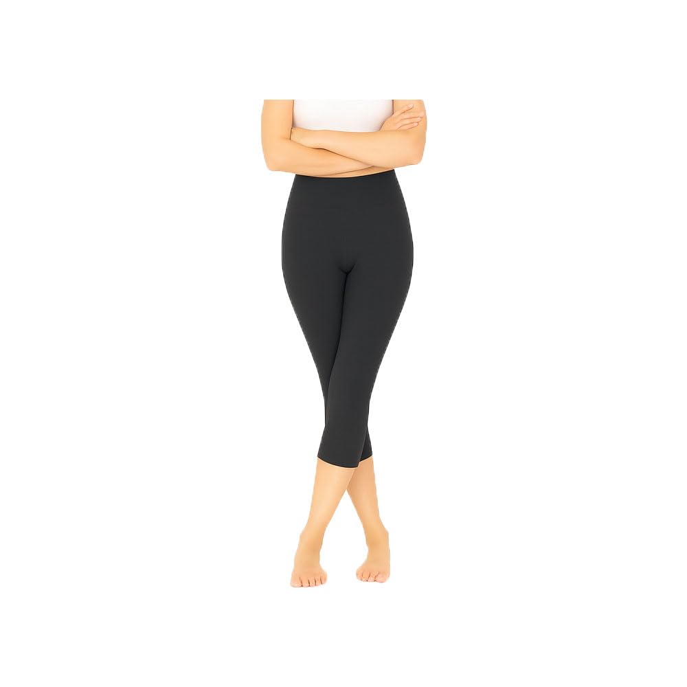 Womens Casual Solid Bottom Wear Plain 3/4th Capri for Girls Black (1Pack)-picture-40