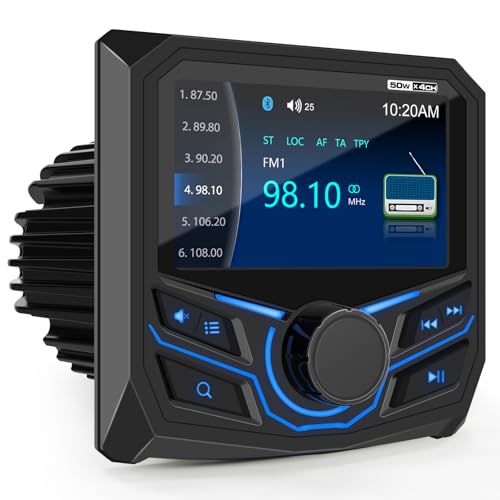 Marine Grade Bluetooth Radio Receiver - Boat Gauge...