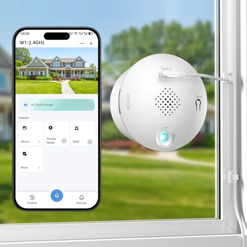 Gosulub 3MP 2K Window Camera for Home Security Indoor Camera with Outdoor View Full-Color Night Vision Human & Vehicle Detection 24/7 Recording Easy to Install