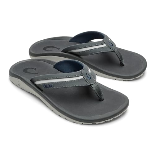 OluKai Ohana Palua Men's Water Friendly Sandals, Everyday Flip Flops, Arch Support & Comfort Fit, Lightweight & Durable, Enhanced Grip & Traction, Cloud Grey/Rock, 11 - image 6