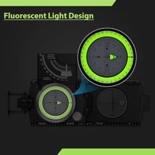 Image of Proberos High Precision Multifunctional Compass with Glow in Dark Dial Military-Level Camping Compass with Sighting Gradiomete Portable for Hiking 1 PCS