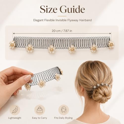 Elegant Flexible Invisible Flyaway Hairband β Spiral Grip No Crease Tangle - 5