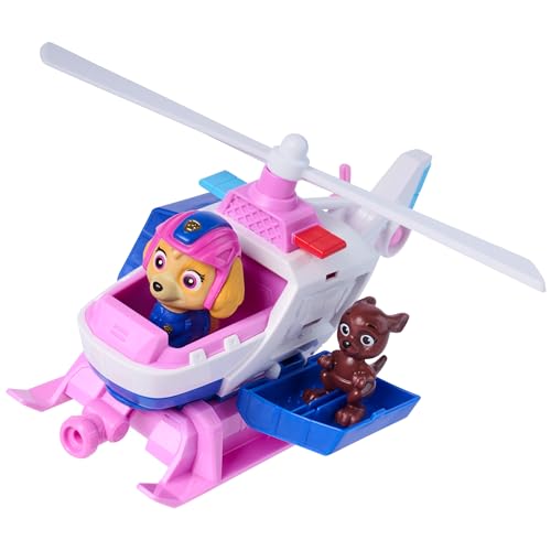 PAW Patrol: Search & Rescue, Skye Rescue Helicopter with 2 Figures, Hero Helicopter Toy with Pull-Back Action, Kids Toys for Boys and Girls Ages 3+