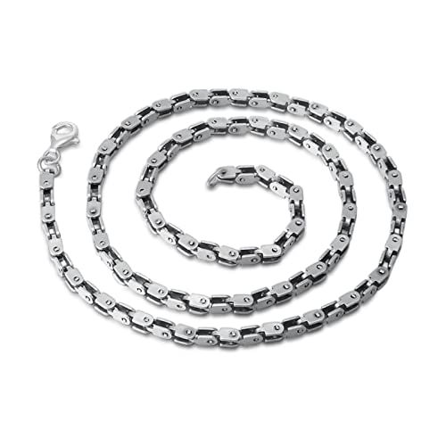Collier chaîne de vélo argent 925 homme cadeau punk fantaisie