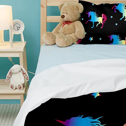 Housse de couette licorne galaxie supersoft et ses 2 taies d'oreiller - 5