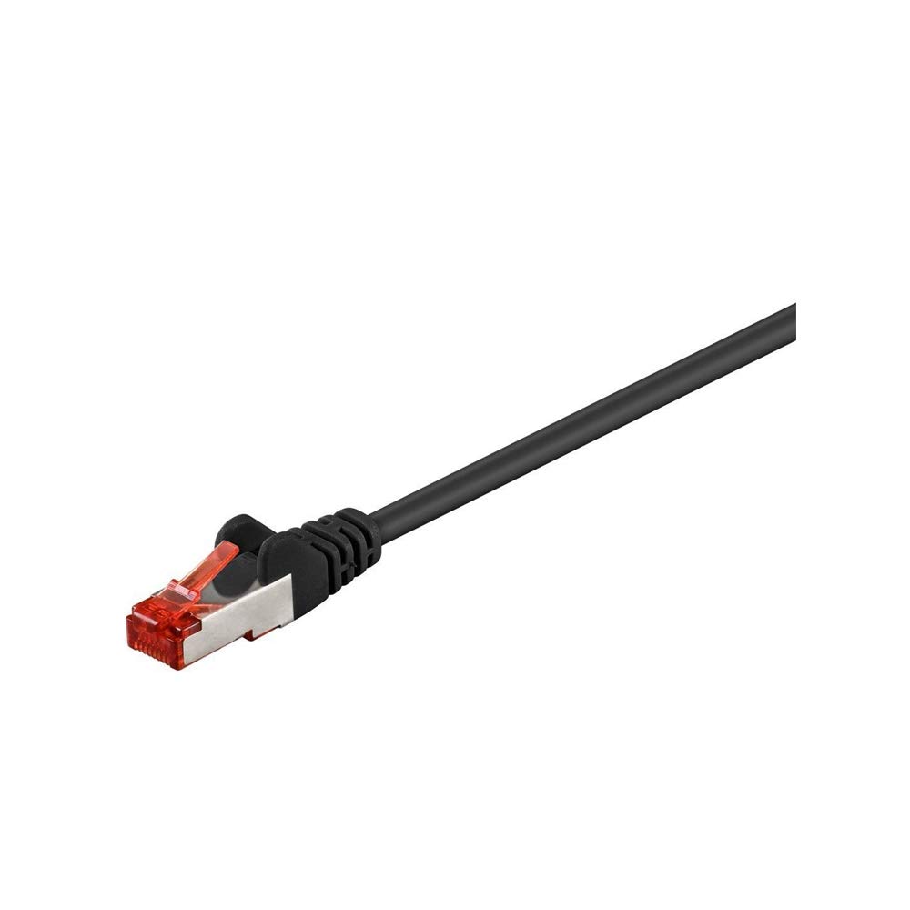 Goobay 95468 CAT 6 Câble de Liaison, S/FTP (PiMF), Noir, 0.5 m Longueur
