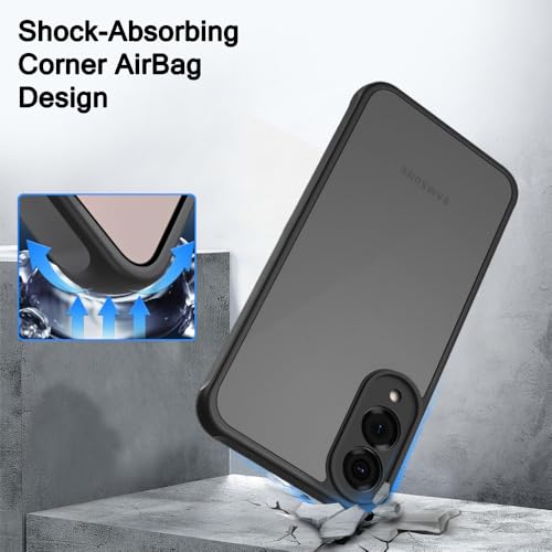 Image of TheGiftKart Hybrid Matte Frosted Translucent Back Cover Case for Samsung Galaxy S25 Edge 5G | ShockProof Design | Camera Protection Module | Hard Back Case for Samsung S25 Edge (PC & TPU, Frost Black)