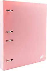 Fichário Argolado Colegial B5, YES, RC4EBCROS, Tons Pastel, Rosa