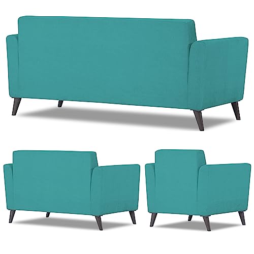 Image of Adorn India Daniel 3+2+1 6 Seater Sofa Set (Aqua Blue)