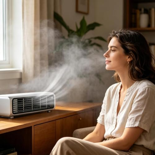 Ventilateur tour de bureau rechargeable 3600mAh USB-C portable - 3