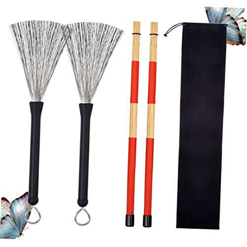 Set de Baquetas y Cepillos de Acero para Batería LIOOBO miniatura 4