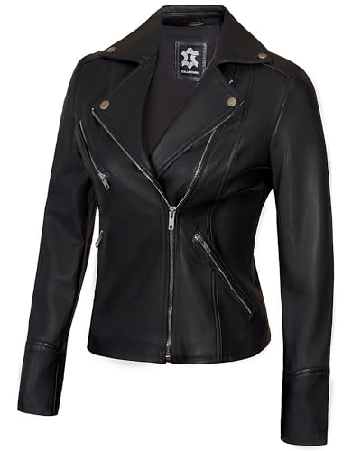 Asymmetrical Womens Leather Jacket - Real Lambskin Biker Style Motorcycle Leather Jackets For Women2