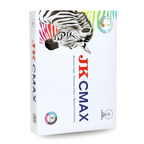 Premier Stationery JK CMAX A4 Paper, White, 1 x 500 Sheets (1 Ream) | 80 GSM | Premium Copy & Printing Paper for Office, School & Home Use