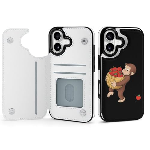 手帳型 おさるのジョージ (2) 対応 iPhone 17 ケース カード収納 スマホケース 財布型 携帯ケース 軽量 全面保護 スタンド機能 おしゃれ お祝いギフト