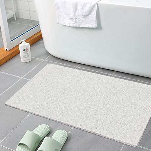 Enyhom Tapis de douche antidérapant 40 x 60 cm, tapis de bain en luffa en PVC souple pour surface de baignoire texturée, tapis de sol de douche pour zone humide, séchage rapide Cover