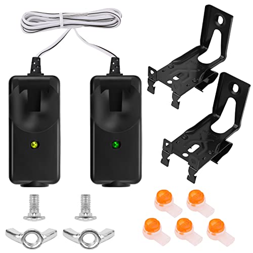 Garage Door Safety Sensor Beam Eyes, Garage Door Opener Parts Compatible with Liftmaster/Sears/Chamberlain/Craftsman/Linear Replacement (41A5034, 801CB-P) (Beam Eyes + Bracket)