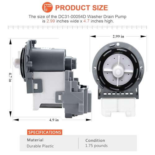 OEM DC31-00054D DC31-00187A PX3516-01 Washer Drain Pump For Samsung Washer - Replace PX3516-01 DC31-00178D DC97-20621A AP5583541 2754406 PS4204640, fit WA4, WA5, WF2, WF3, WF4, WF5 series by Beaquicy by Beaquicy - Image 5