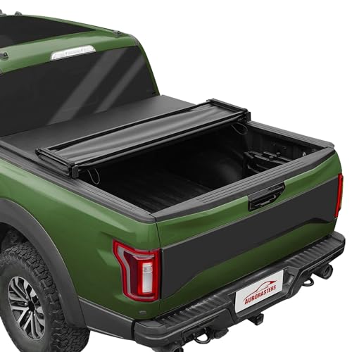 Aurorasters Soft Quad-Fold Truck Bed Tonneau Cover Compatible with 2019-2025