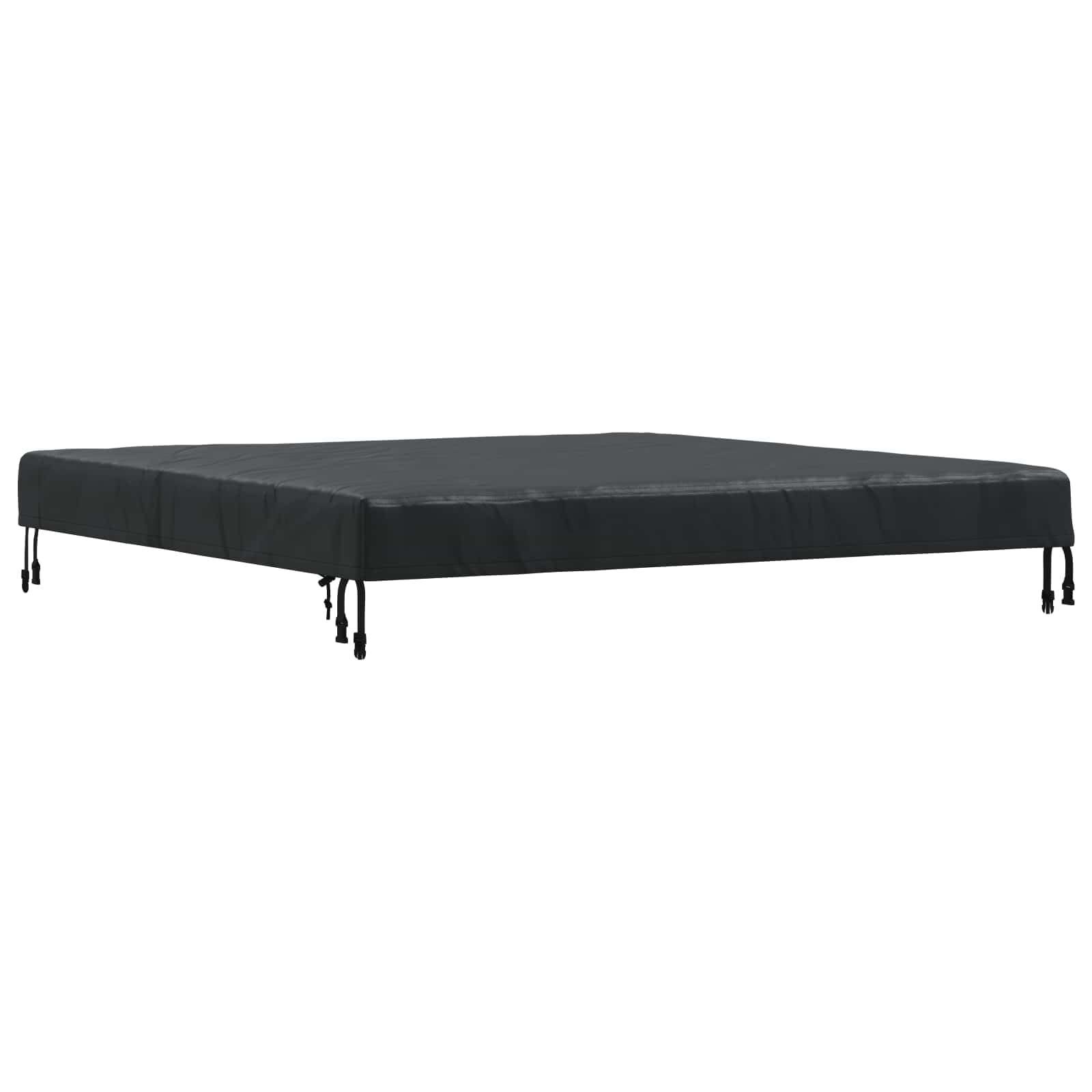 Waterproof Fabric Tablecloth, Plain Black Square Table Cover 122x122cm, Indoor Outdoor Table Cover with Carrier Bag for Easy Transport