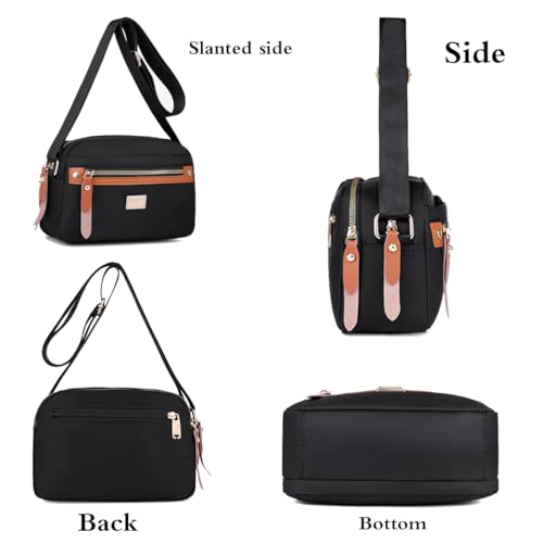 Popularate Nylon Crossbody Bag,Waterproof Fashion Multi Classic Luxury Pockets Shoulder Bags Purses for Women with Zipper4