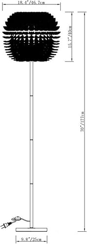 Miniatura 7 de Lámpara de pie, elegantes lámparas de pie de plumas blancas con interruptor de encendido/apagado en línea