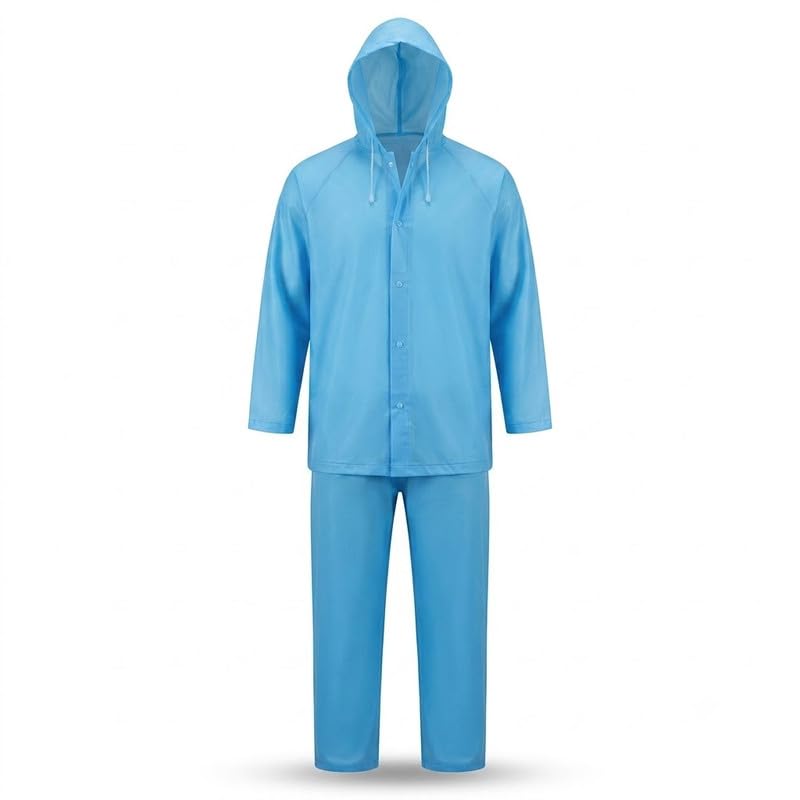 𝟏 𝐘𝐞𝐚𝐫 𝐖𝐚𝐫𝐫𝐚𝐧𝐭𝐲 waterproof hooded rain suit for men & women, reusable full body sleeve raincoat, lightweight foldable rainwear for travel, trekking, camping.