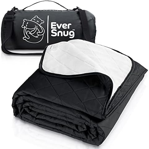 EverSnug Large Waterproof Outdoor Blanket - Extra Thick Premium Quilted Fleece, Waterproof & Windproof, Great for Camping, Picnics, Beaches, Stadiums, Dogs (Black) Cover