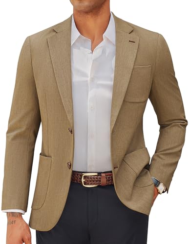 PJ PAUL JONES Mens Blazer Casual Two Button Sport Coats Notched Lapel Solid Suit Jackets