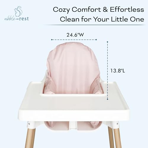 Image of Nibble and Rest Highchair Cushion Cover, Compatible with IKEA Antilop Highchair, Stain-Proof, and Wipeable (Cushion NOT Included) (Dusty Pink)