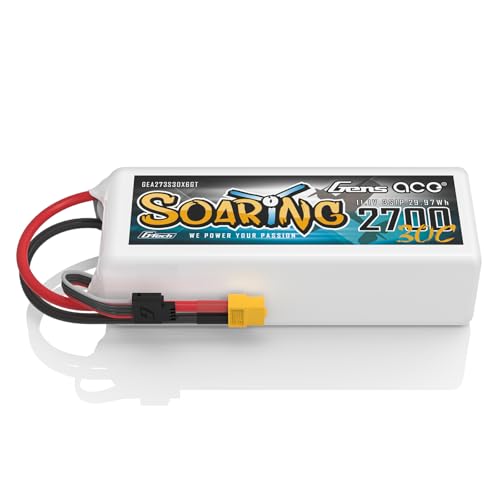 Gens Ace Batterie LiPo 3S 2700mAh 11.1V 30C avec Connecteur XT60 Batterie RC pour RC Heli Avion Quadcopter RC Voiture Multi-Moteur Hélicoptère DIY Hobby