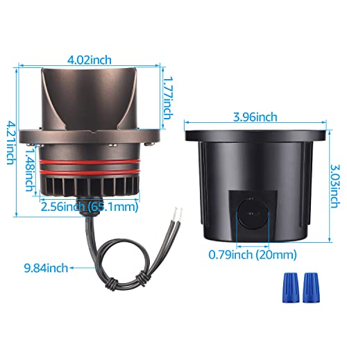 image for LEONLITE 6W Well Lights Landscape LED In Ground Outdoor, Shielded Top,