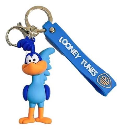TCB Creations Road Cartoon Runner Bird 3D Characters Figure Silicone Charm Keychain