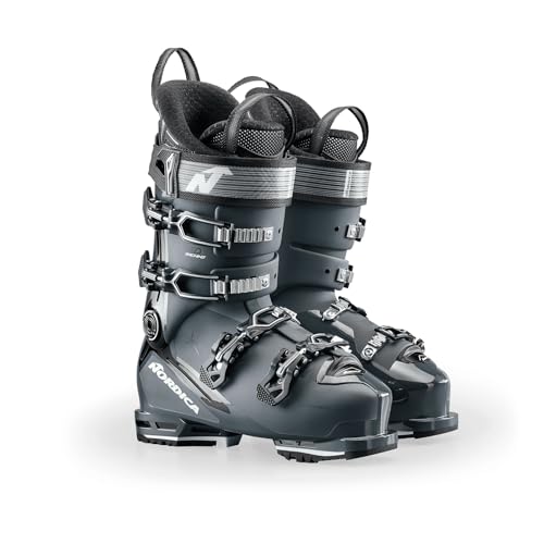 Nordica Speedmachine 3 100 Men's Medium Fit High Performance Alpine Ski Boots (Anthracite/Black/White, 28.5)