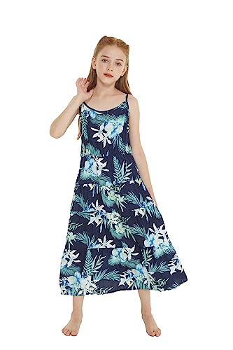 Image of Family Matching Hawaiian Clothes, Orchid Breeze Navy | Lightweight 100% rayon • Family matching outfits • Beach vacations • Luaus • Cruises • Family photos