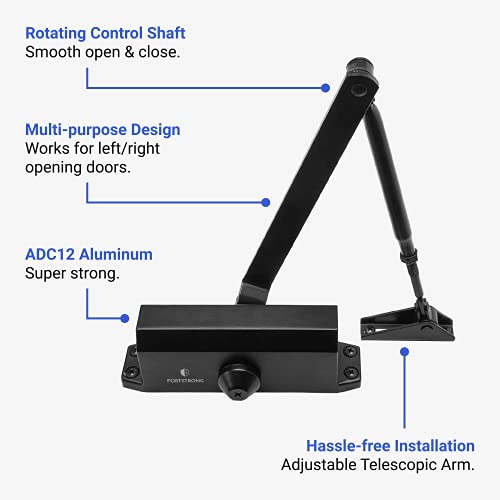 image for FORTSTRONG Door Closer (Black) - Automatic Door Closer Commercial or R